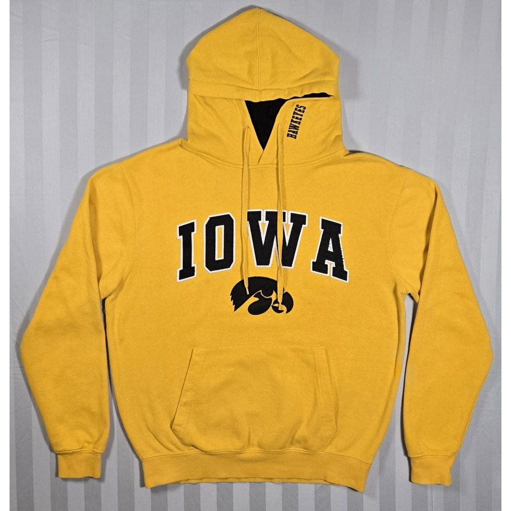 Iowa Hawkeyes Stadium Yellow Pullover Sweatshirt Hoodie Size Mens S Embroidered